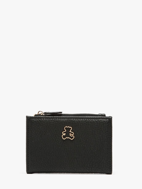 Portefeuille Lulu castagnette Noir zip CAPOR106