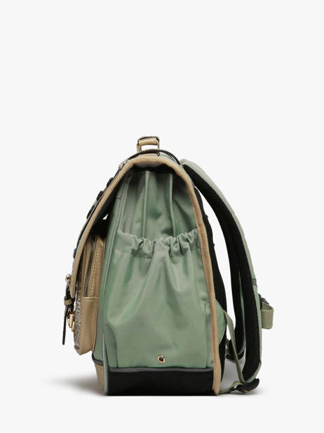 Cartable Enfant 3 Compartiments Cameleon Vert vintage fantasy CA41 vue secondaire 2