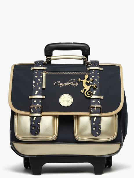 Cartable à Roulettes Enfant 2 Compartiments Cameleon Bleu vintage fantasy CR38