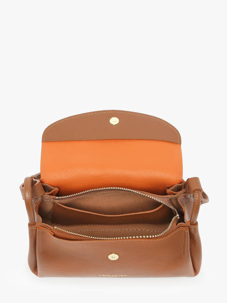 Sac Bandoulière Accordeon Double Cuir Lancaster Marron accordeon double 88 vue secondaire 3