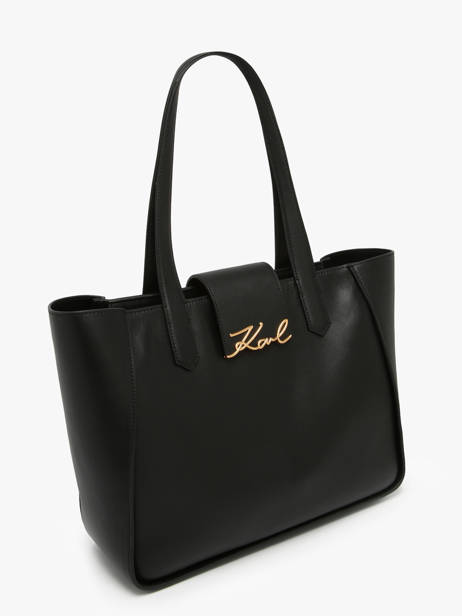 Sac Porté épaule K Signature Cuir Karl lagerfeld Noir k signature A3W30133 vue secondaire 2