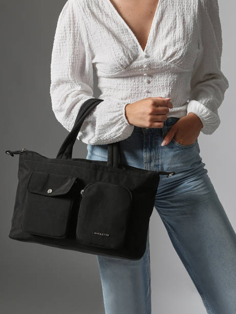 Sac à Main Basic Pocket Polyester Lancaster Noir basic pocket 93 vue secondaire 1