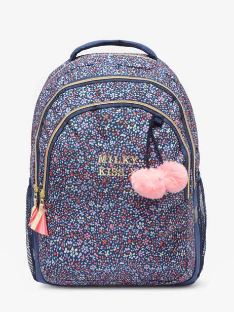 Sac à Dos 2 Compartiments Milky kiss Bleu floral fame 3700526