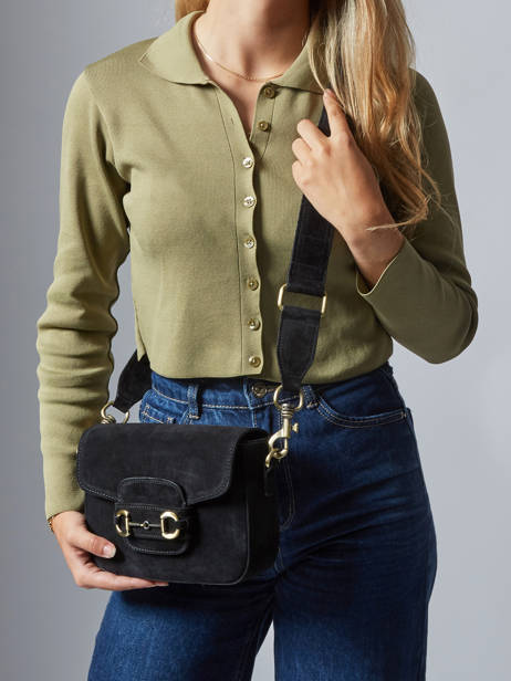 Sac Bandoulière Velvet Cuir Milano Noir velvet VE260611 vue secondaire 1
