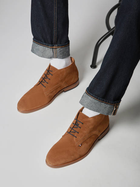 Chaussures De Ville Montante En Cuir Tommy hilfiger Marron men 5726GVQ vue secondaire 1