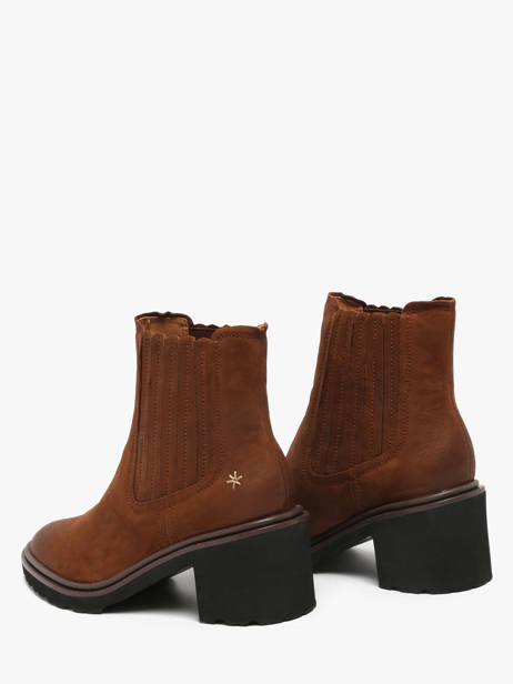 Bottines à Talon En Cuir Mam'zelle Marron women CSGO542 vue secondaire 2