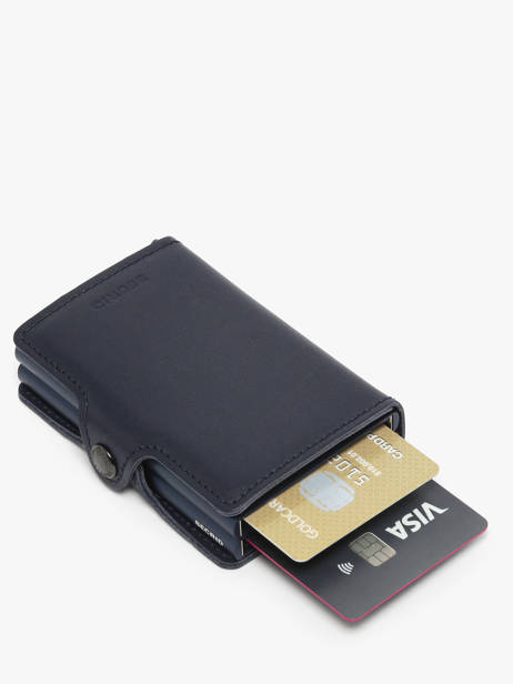 Porte-cartes Twin Original 2 Compartiments Cuir Secrid Bleu original TO vue secondaire 2