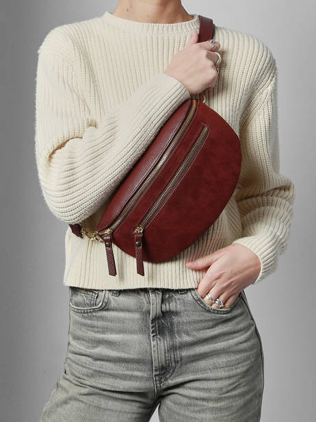 Sac Banane Milano Rouge velvet caviar VC24111 vue secondaire 1