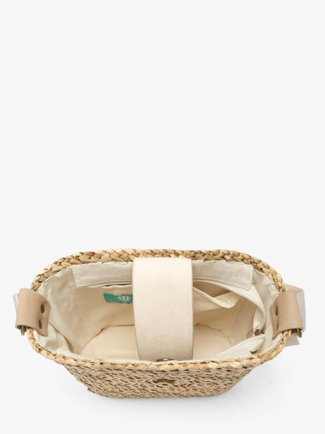 Sac Bandoulière Estival Raphia Le voyage en panier Beige estival PM944 vue secondaire 3