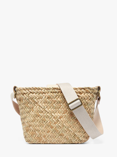 Sac Bandoulière Estival Raphia Le voyage en panier Beige estival PM944 vue secondaire 4