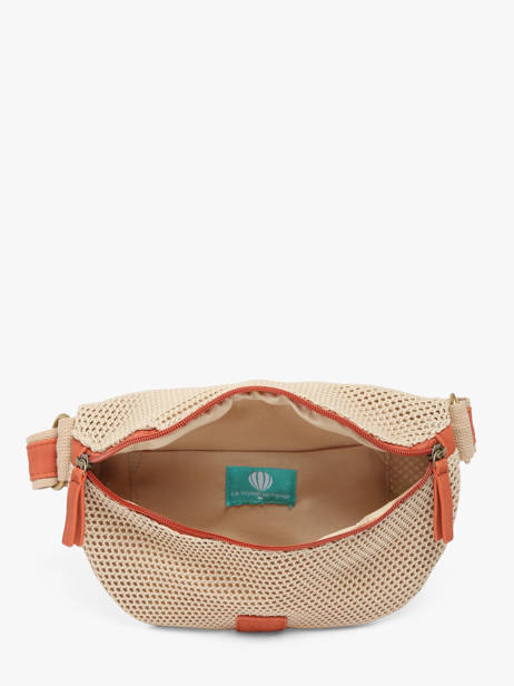Sac Banane Le voyage en panier Beige resille PM958 vue secondaire 3