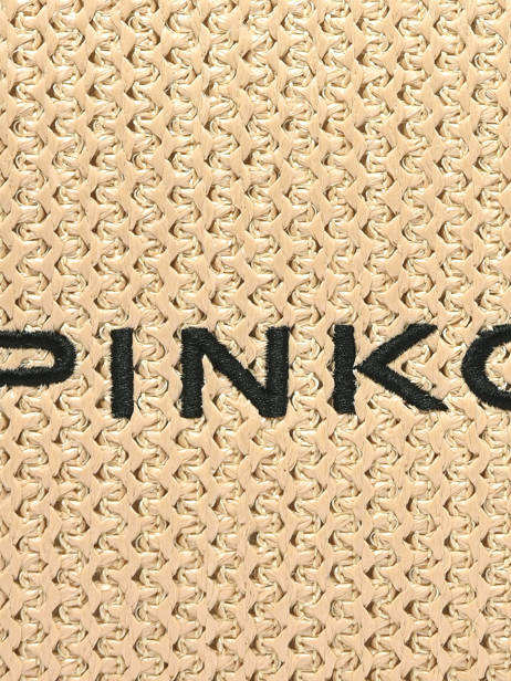 Sac De Soirée Logo Raphia Pinko Beige logo shopper 6718A39Y vue secondaire 3