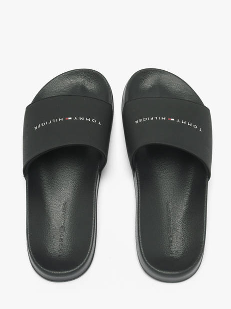 Claquettes En Cuir Tommy hilfiger Noir men 5799BDS