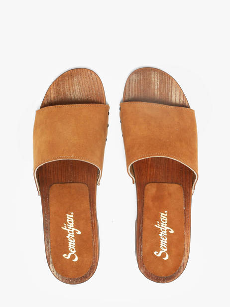 Mules En Cuir Semerdjian Marron women IOLE394 vue secondaire 3