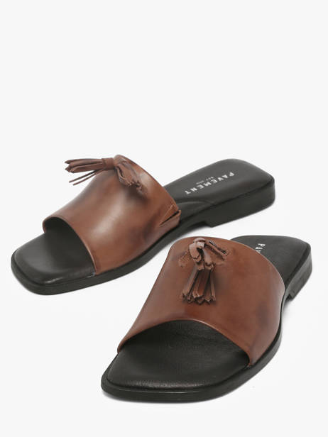Mules En Cuir Pavement Marron women 25216 vue secondaire 1