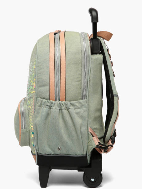 Sac A Dos à Roulettes 2 Compartiments Vintage Fantasy Cameleon Vert vintage fantasy SR40 vue secondaire 3