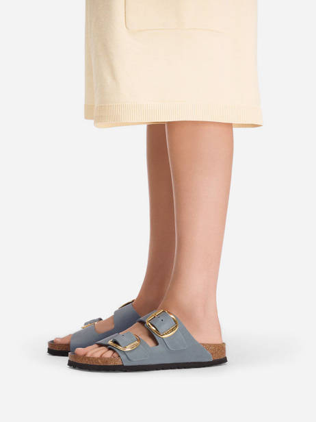 Mules En Cuir Birkenstock Gris women 1032071 vue secondaire 1