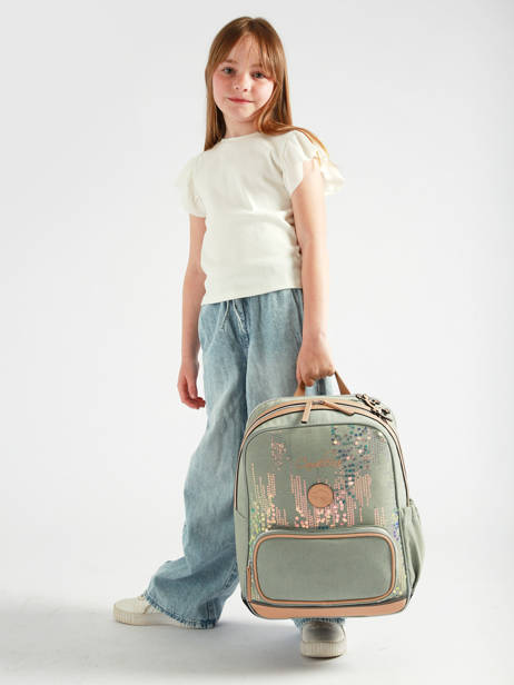 Sac à Dos 2 Compartiments Vintage Fantasy Cameleon Vert vintage fantasy SO40 vue secondaire 2