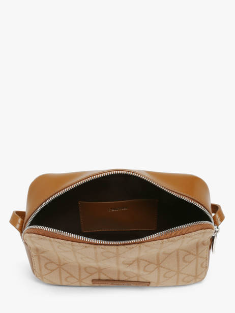Sac Bandoulière Emblem Jacquard Calvin klein jeans Beige emblem jacquard 4F3533G vue secondaire 2